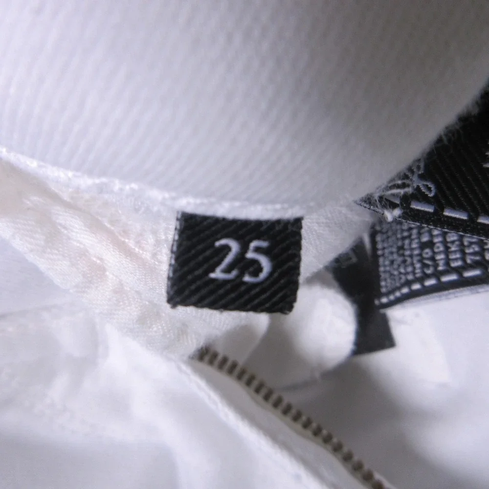 7 For All Mankind The High Waist Ankle Skinny Jeans Womens 25 White Denim